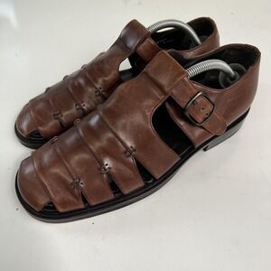 Mezlan Shoes Mens Size 10 M Brown Leather Diablo Fisherman Sandals Buckle